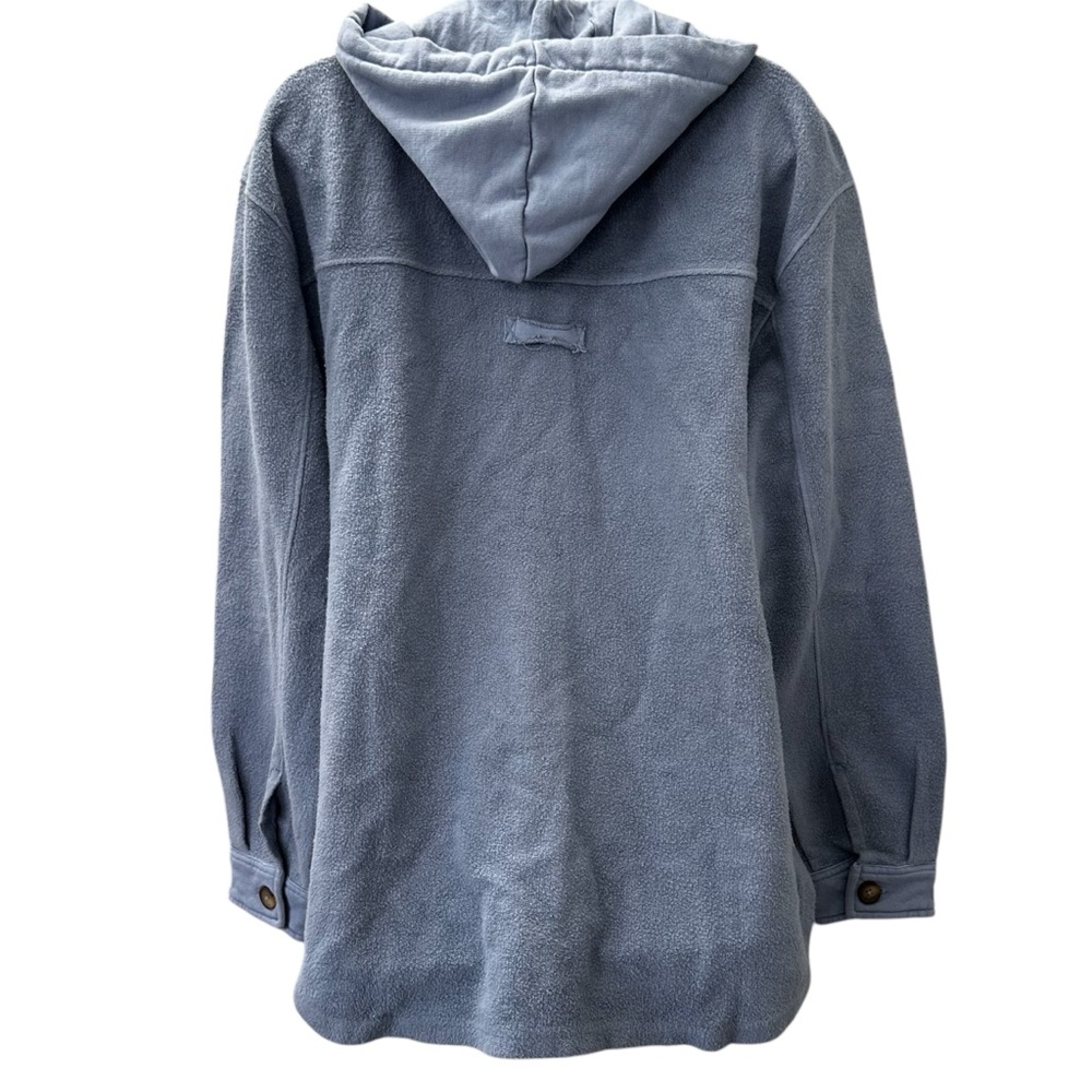 NWT Salt Life Shacket Hoodie Jacket Blue Button Front Women’s Size Medium *Flaw - Picture 4 of 6